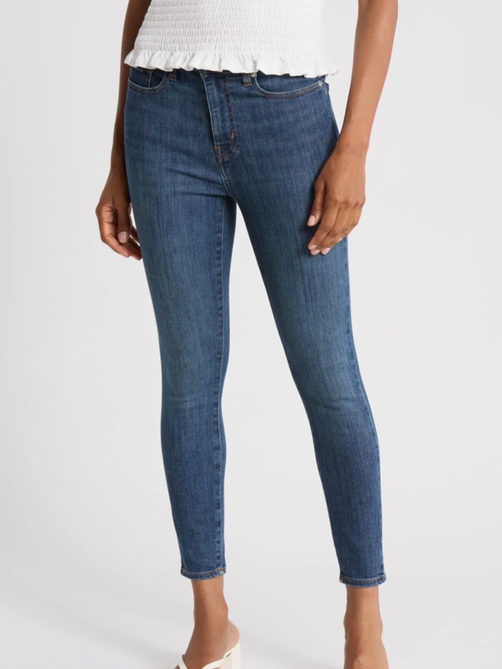 Frame Denim Women's Skinny Jeans - Dark Blue Le High Crop Skinny Jeans